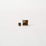 The Cufflink Stud Earring - Small in Dark Aventurine