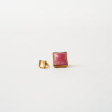 The Cufflink Stud Earring - Large in Rhodochrosite