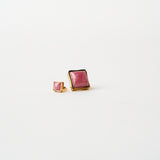 The Cufflink Stud Earring - Large in Rhodochrosite