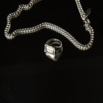 The Nina Flat Signet Ring in Smoky Quartz