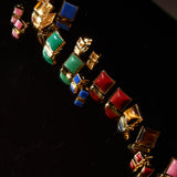 The Cufflink Stud Earring - Large in Dark Green Aventurine