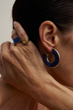 The Stone Hoop in Blue Aventurine