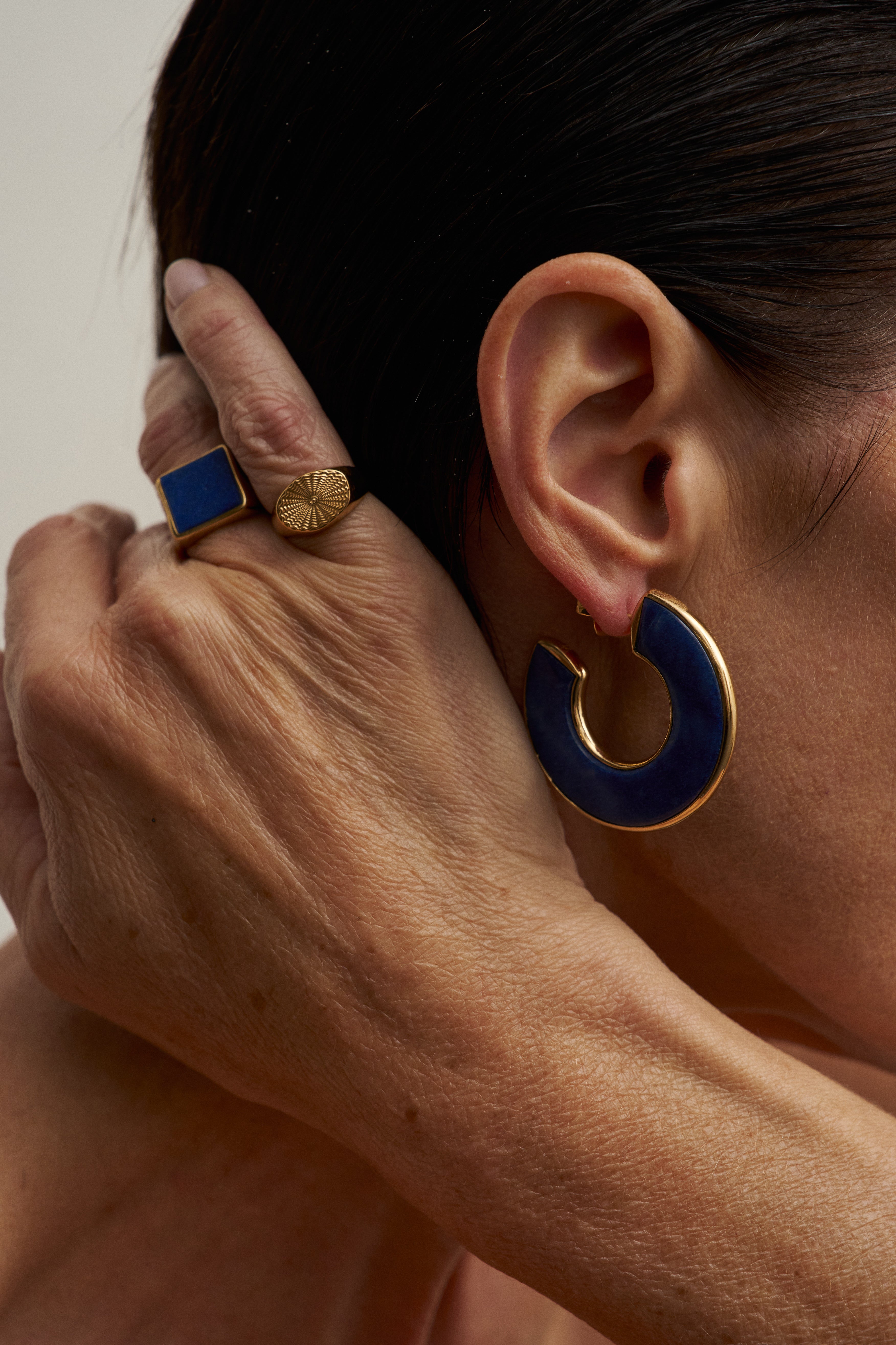 The Stone Hoop in Blue Aventurine