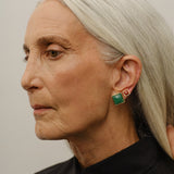 The Cufflink Stud Earring - Large in Dark Green Aventurine