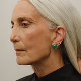 The Cufflink Stud Earring - Small in Dark Aventurine