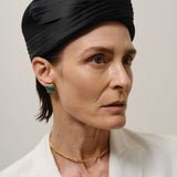 The Cufflink Stud Earring - Large in Dark Green Aventurine