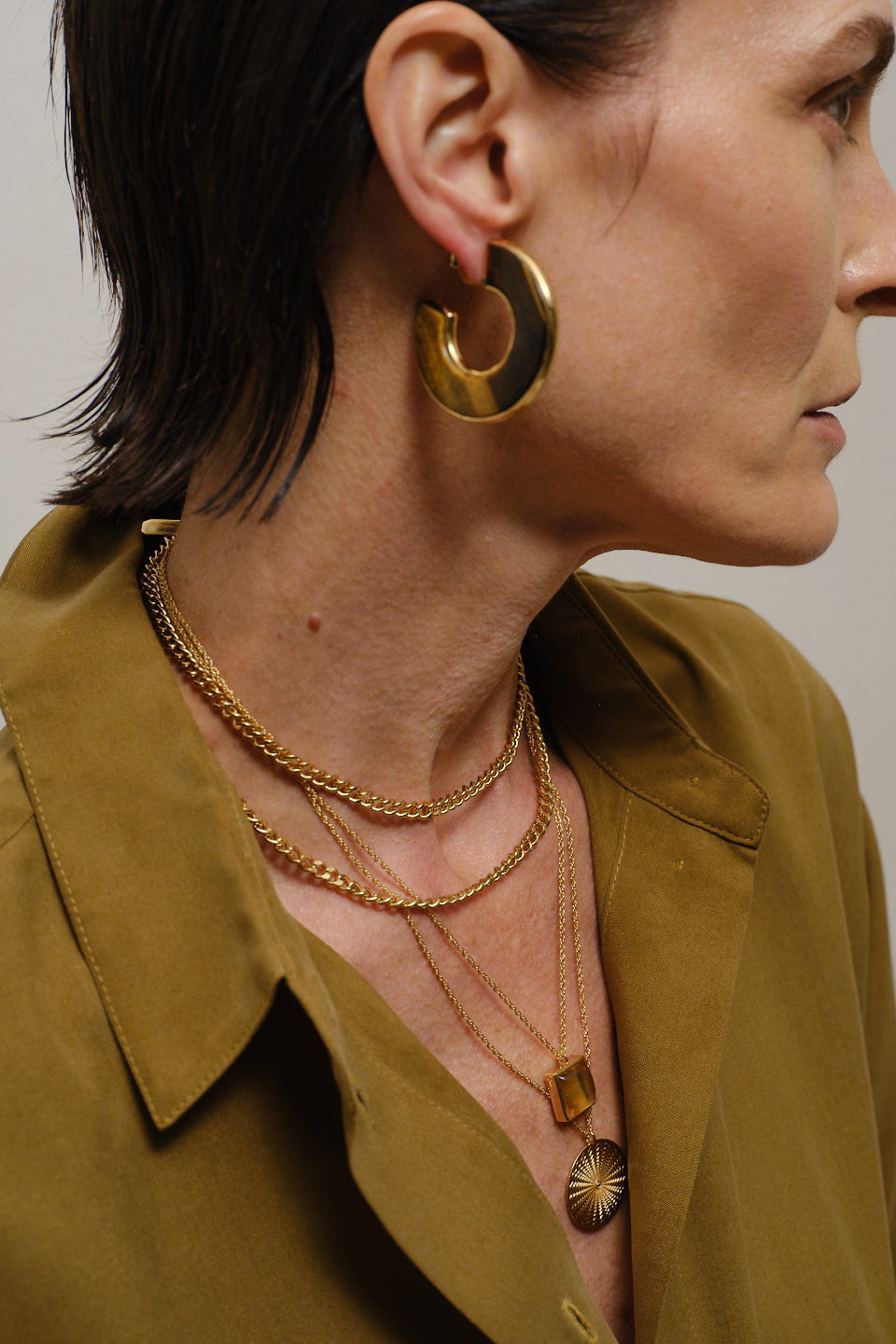 The Flat Hoop in Tiger's Eye