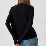 The Draped Turtleneck in Black