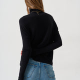 The Draped Turtleneck in Black