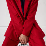 The Linen Oversized Blazer in Red