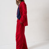The Linen Oversized Blazer in Red