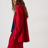 The Linen Oversized Blazer in Red