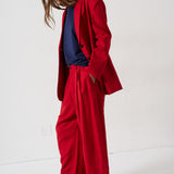 The Linen Oversized Blazer in Red