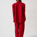 The Linen Oversized Blazer in Red