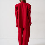 The Linen Oversized Blazer in Red
