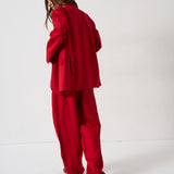 The Linen Oversized Blazer in Red