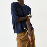 The Boxy Tee in Blue Stripe