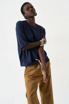 The Boxy Tee in Blue Stripe