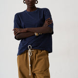 The Boxy Tee in Blue Stripe