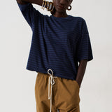 The Boxy Tee in Blue Stripe