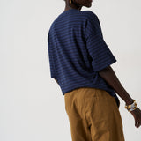 The Boxy Tee in Blue Stripe