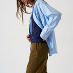 The Weekend Shirt in Teal Stripe