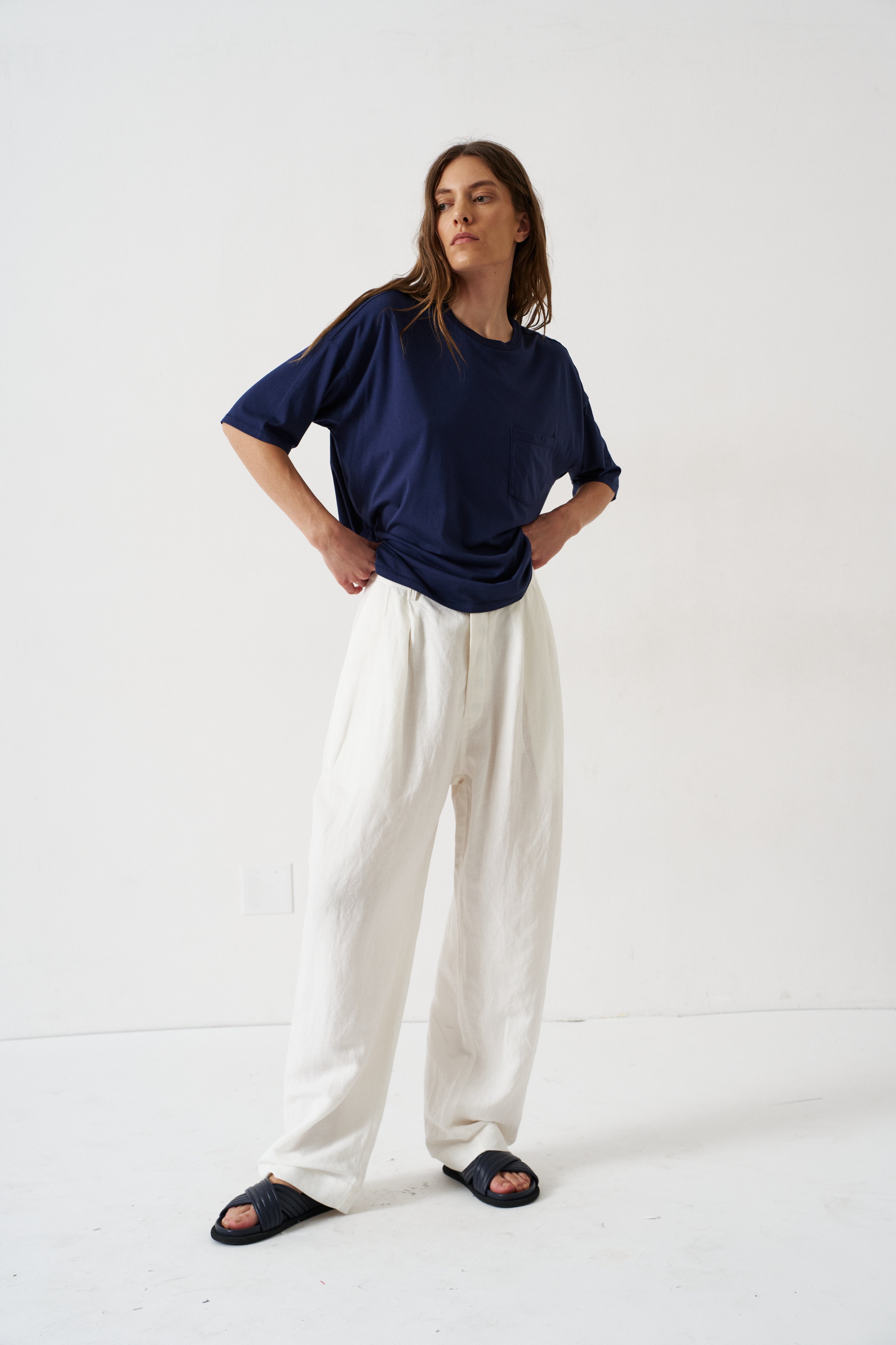 The Boxy Tee in Navy