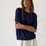 The Boxy Tee in Navy