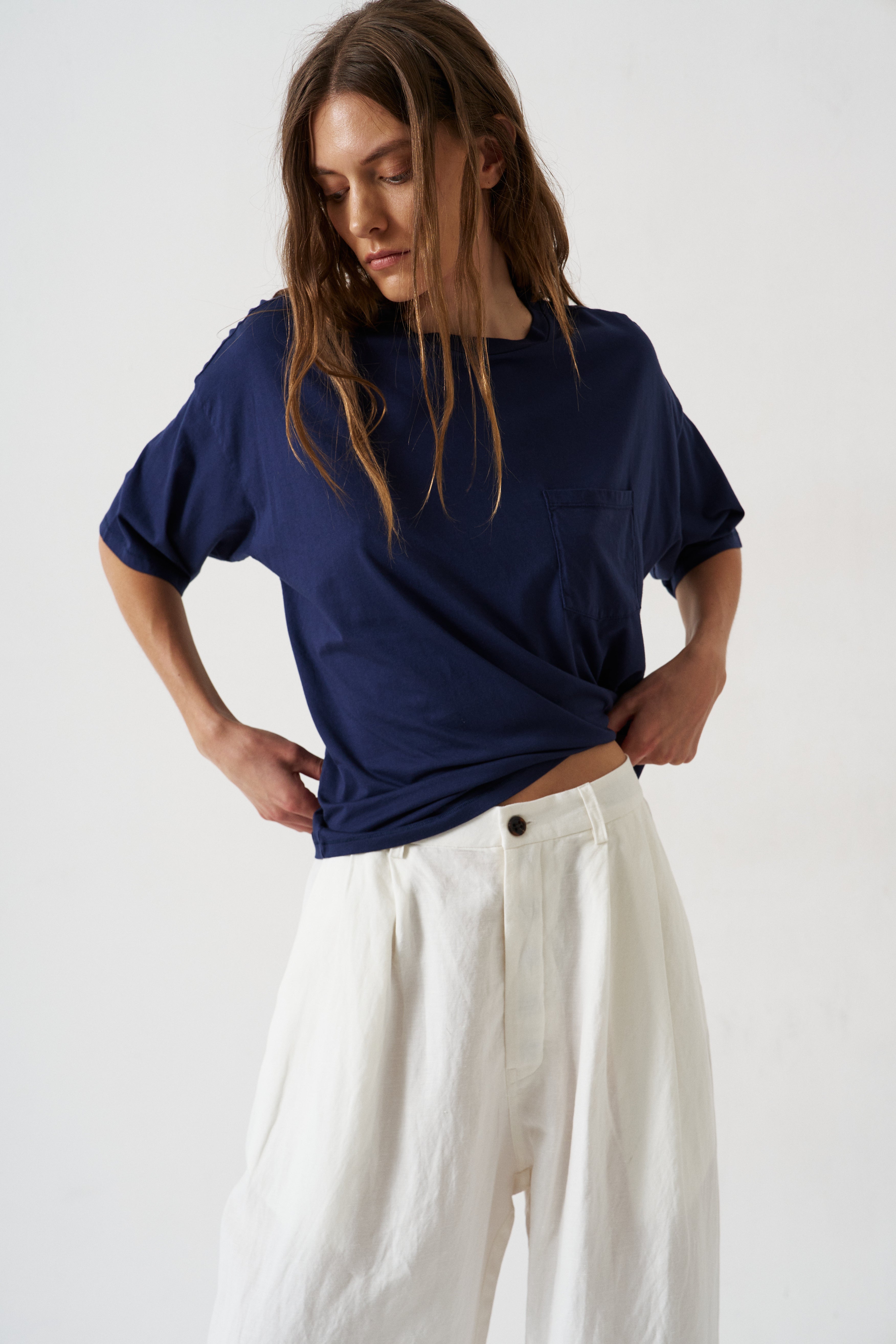 The Boxy Tee in Navy