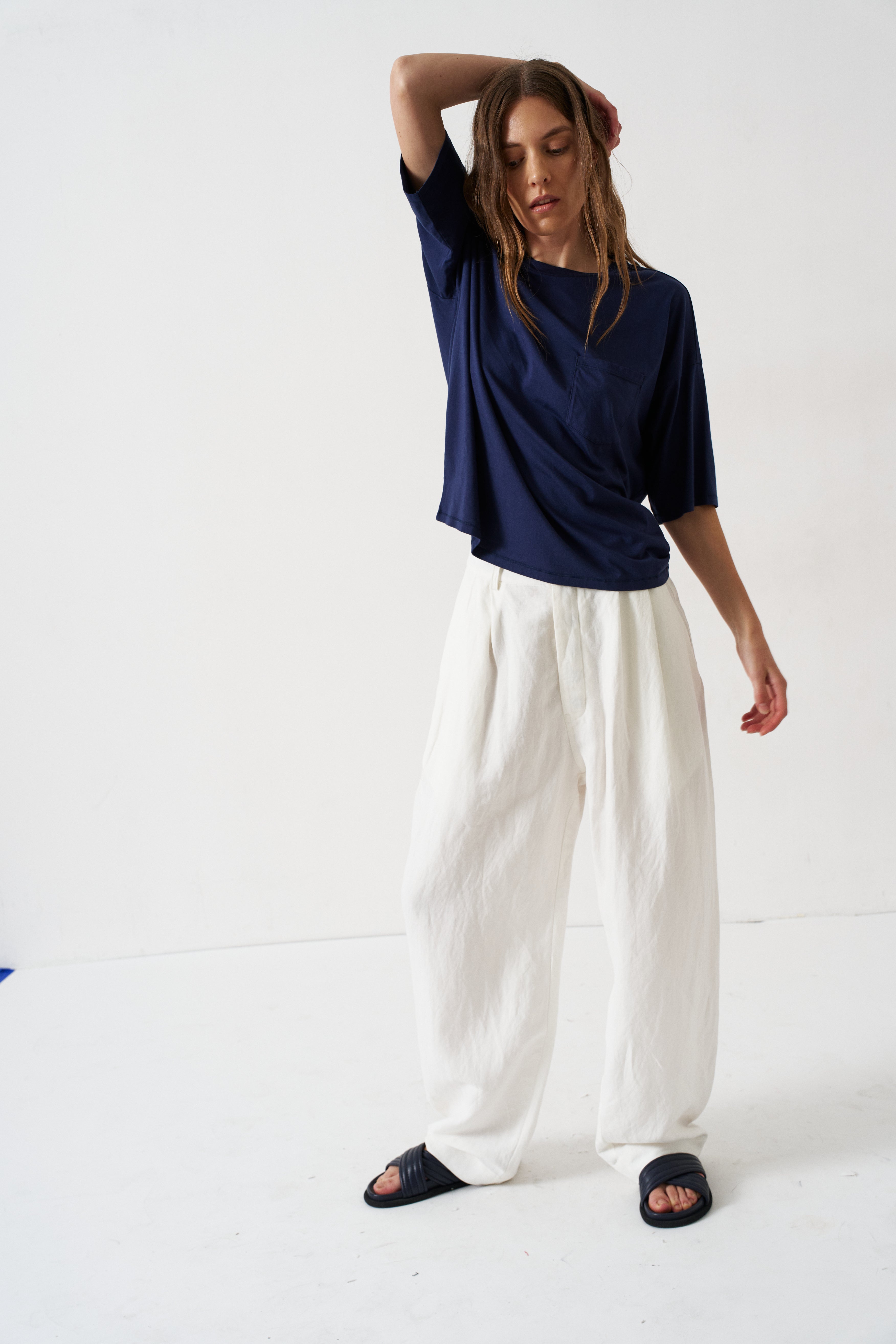 The Boxy Tee in Navy
