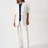 The Linen Oversized Blazer in White