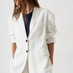 The Linen Oversized Blazer in White