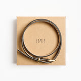 The Slim Bar Belt in Mustard Python