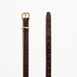The Slim Bar Belt in Oxblood Croc