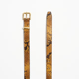 The Slim Bar Belt in Mustard Python