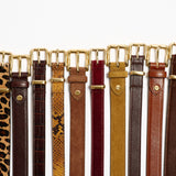 The Slim Bar Belt in Mustard Python