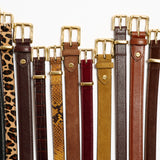 The Slim Bar Belt in Oxblood Croc