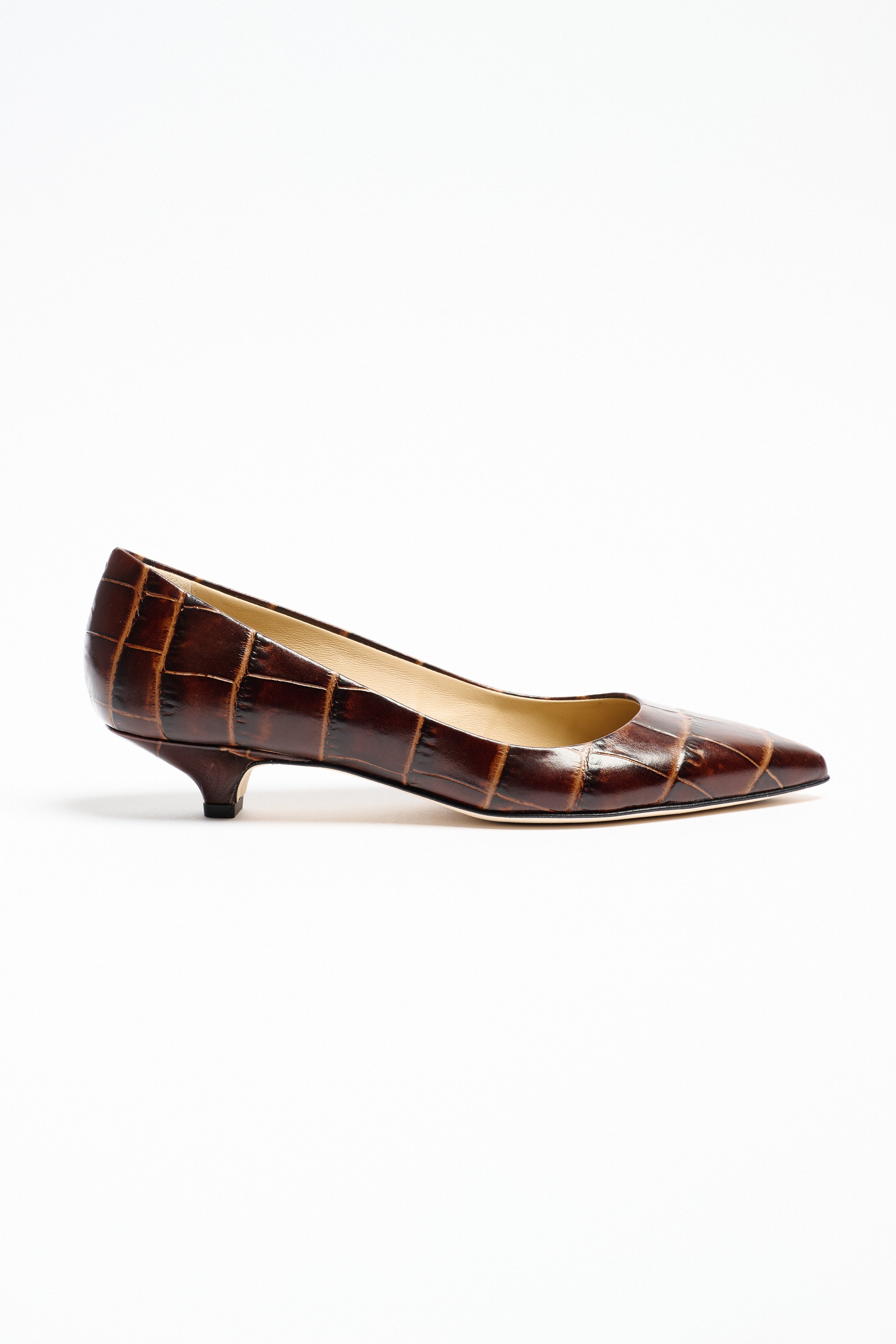 oxblood croc kitty point