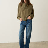 The Hankie Blouse in Cypress Stripe