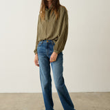 The Hankie Blouse in Cypress Stripe