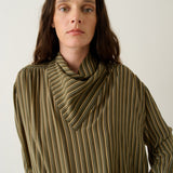 The Hankie Blouse in Cypress Stripe
