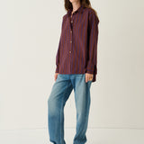 The Essential Shirt in Oxblood Stripe