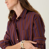 The Essential Shirt in Oxblood Stripe