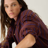 The Essential Shirt in Oxblood Stripe
