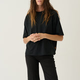 The Cotton Draped Tee in Black