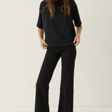 The Cotton Draped Tee in Black