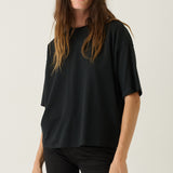 The Cotton Draped Tee in Black