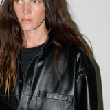 The Leather Essential Shirt in Black