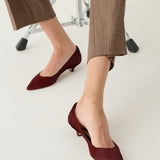 The Kitty Point Heel in Ponyhair Claret