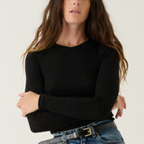 The Long Rib Tee in Black